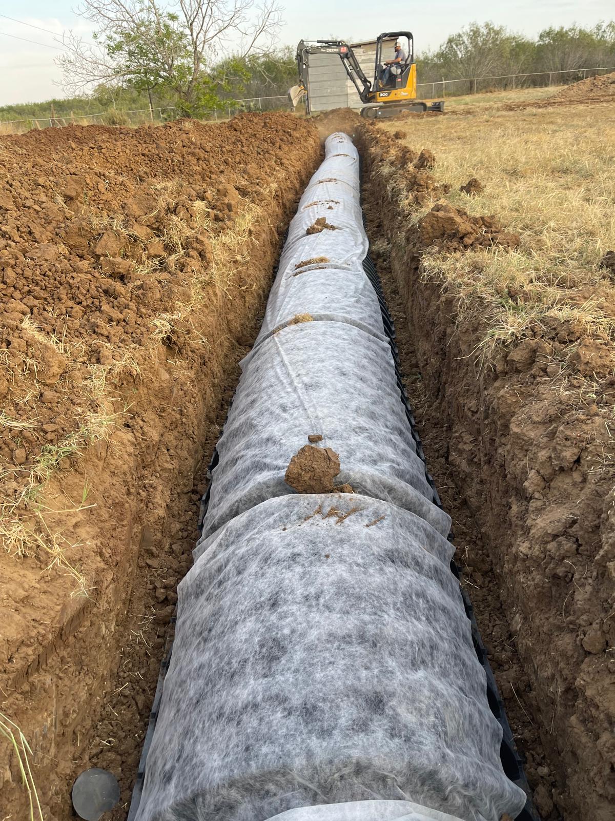 Drain field installation