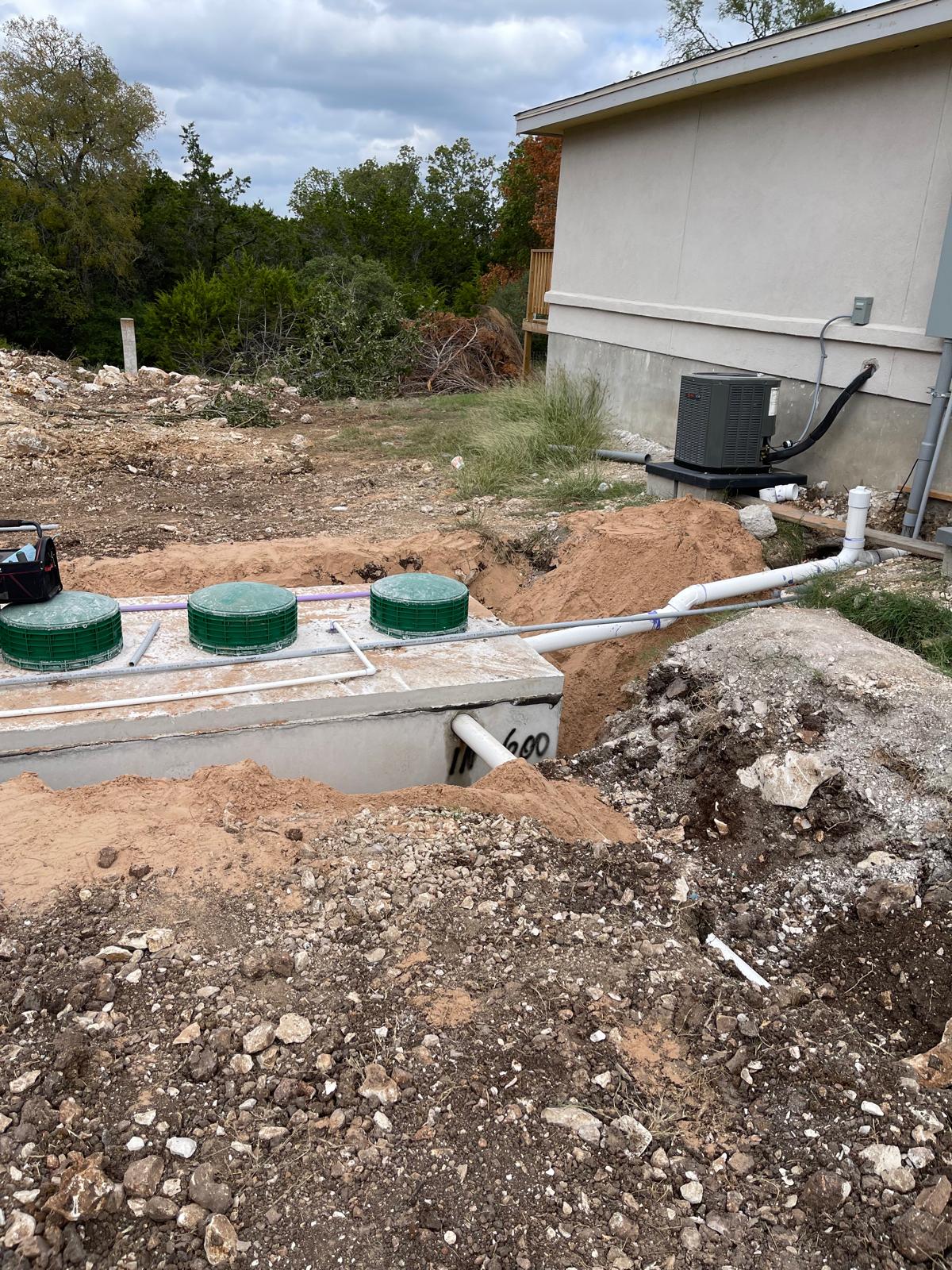 Septic tank installation at home
