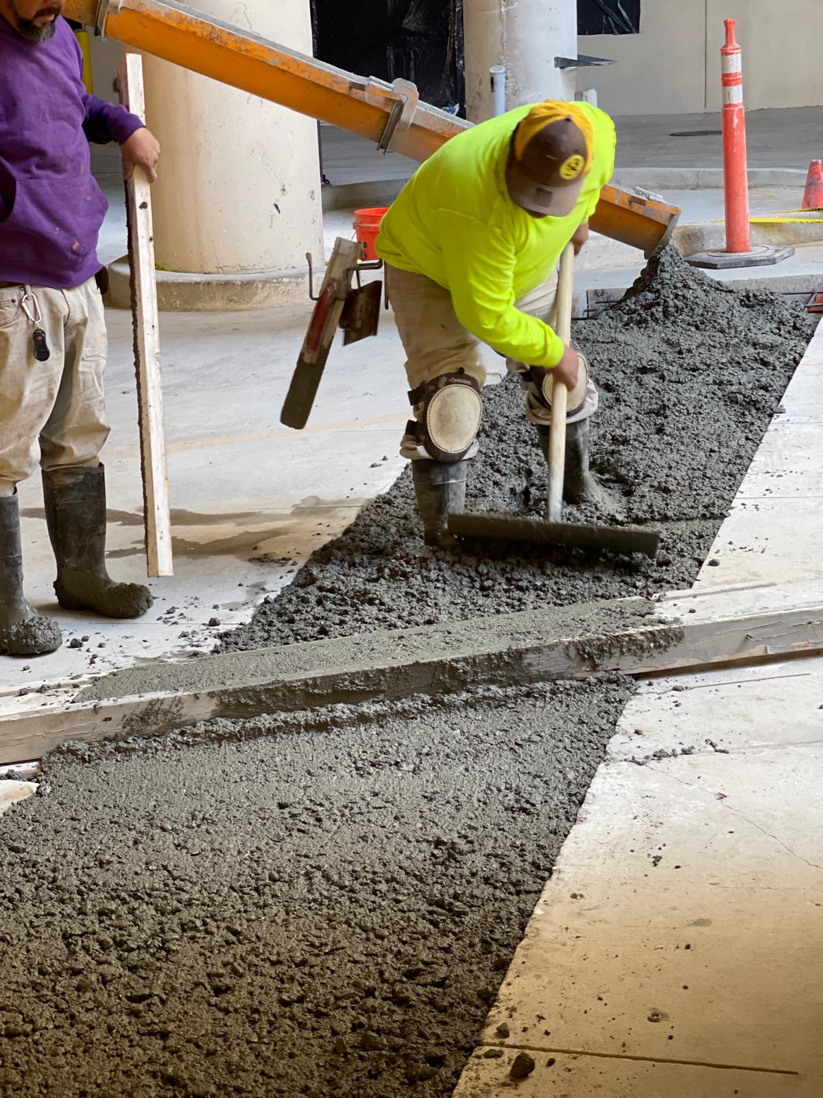 Concrete finishing work